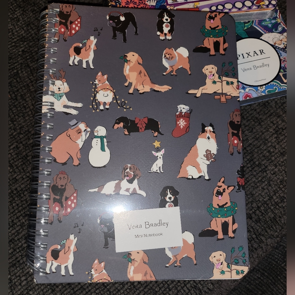 Vera Bradley Holiday Dogs 6x8 Notebook Interior Pocket